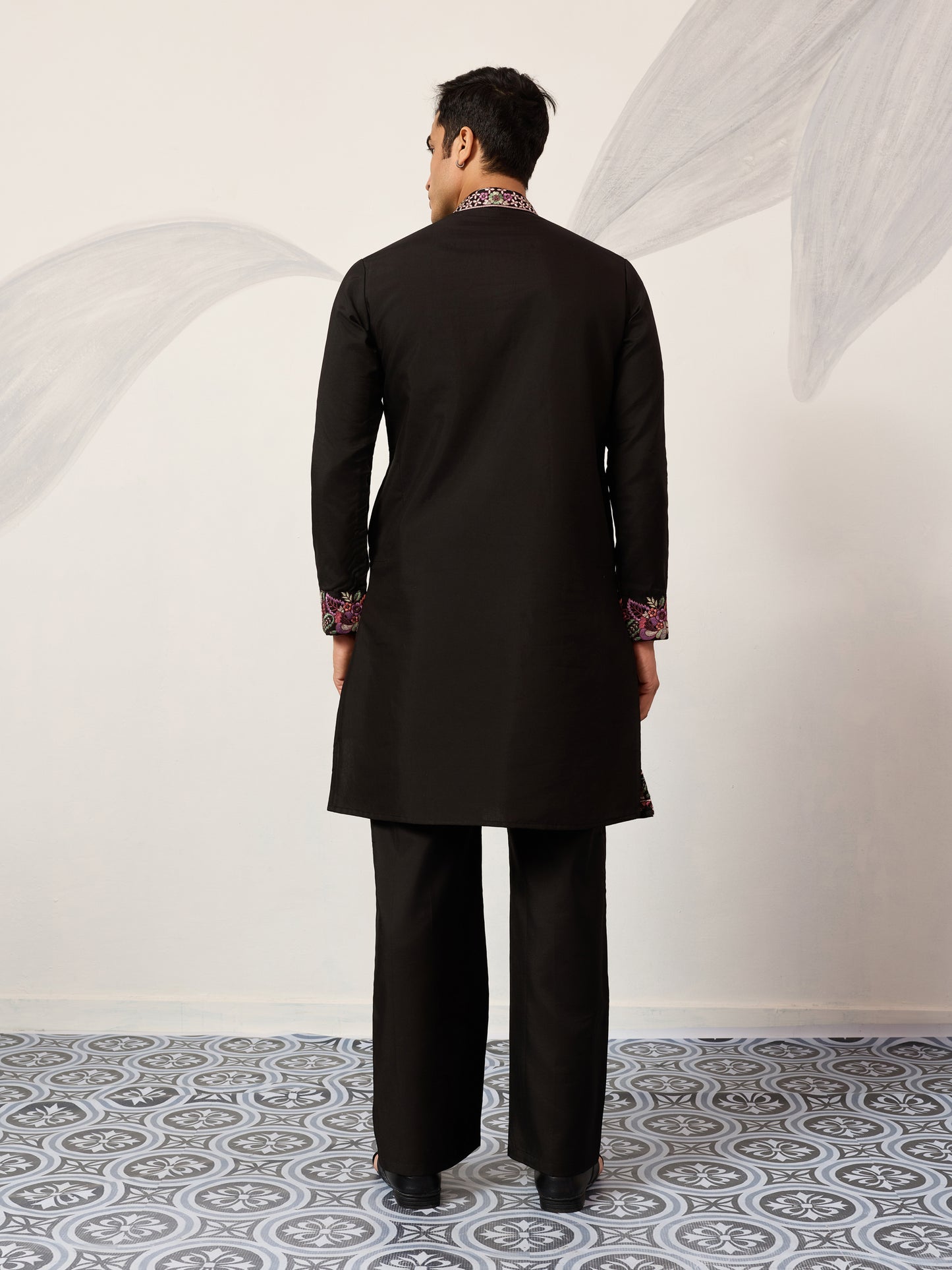 Midnight Noir Heritage Embroidered Kurta Set