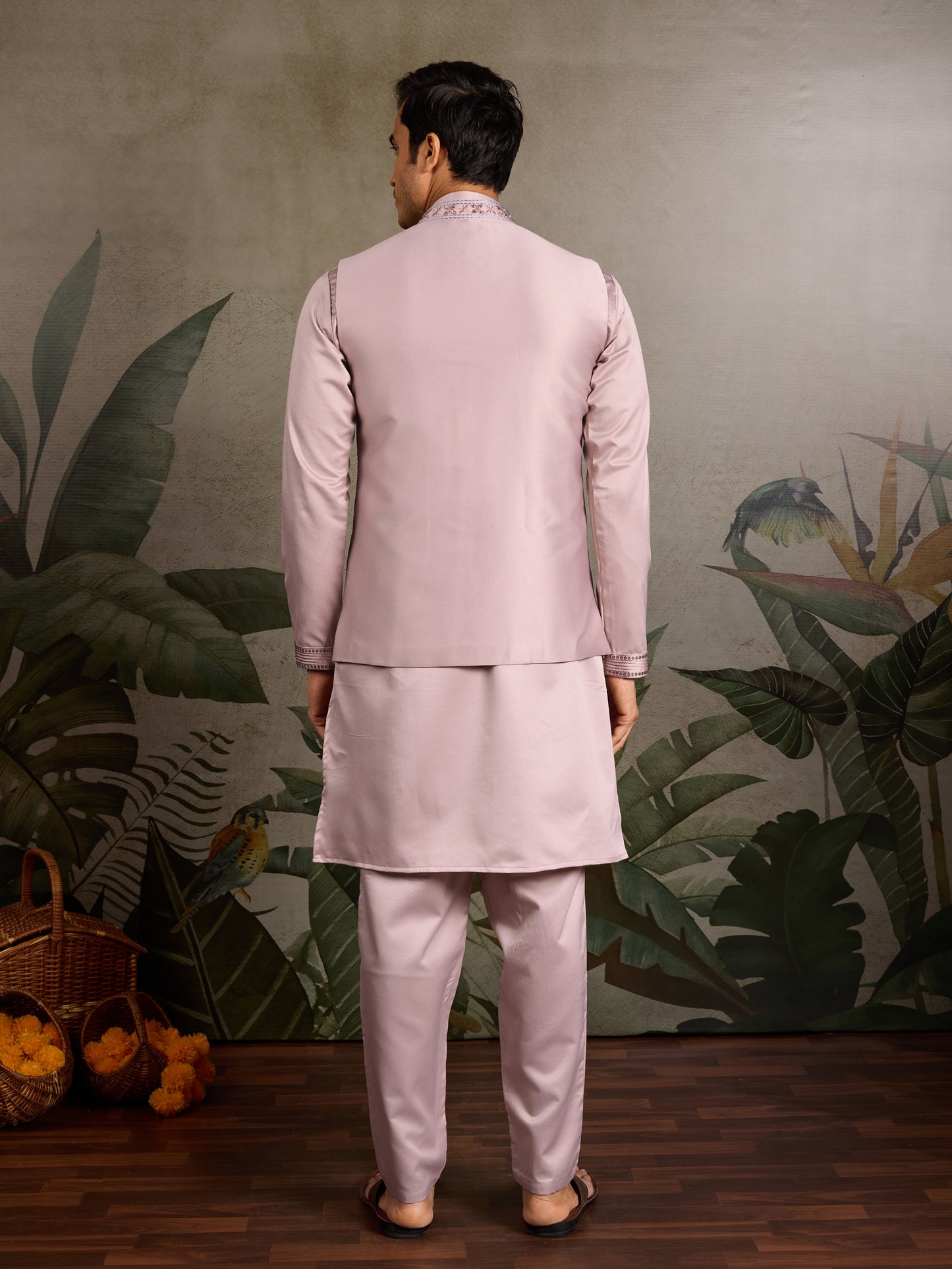 Pastel Pink Embroidered Designer Kurta for Men