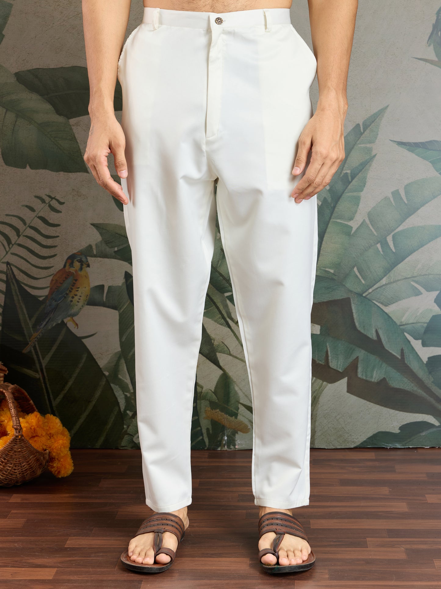 Elegant White Embroidered Kurta Set for Men