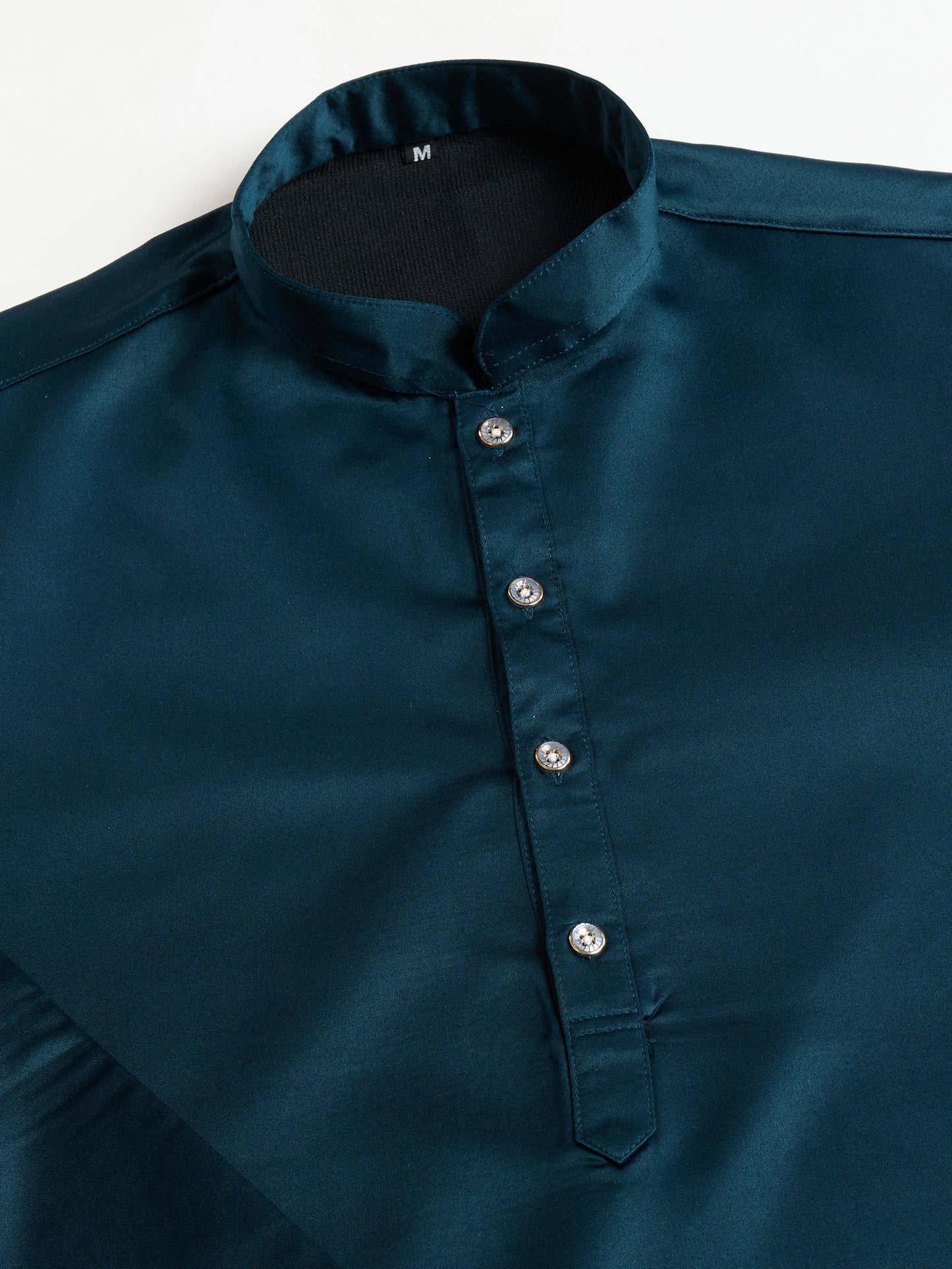 Royal Teal Embroidered Kurta Set for Men