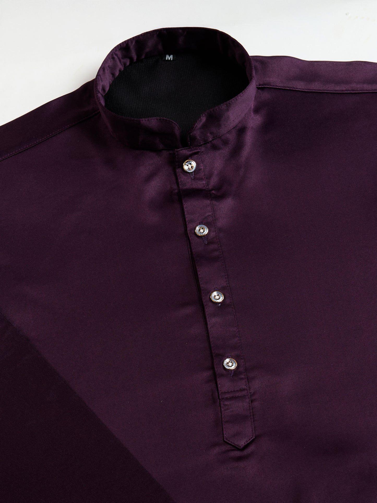 Majestic Plum Embroidered Kurta Set for Men