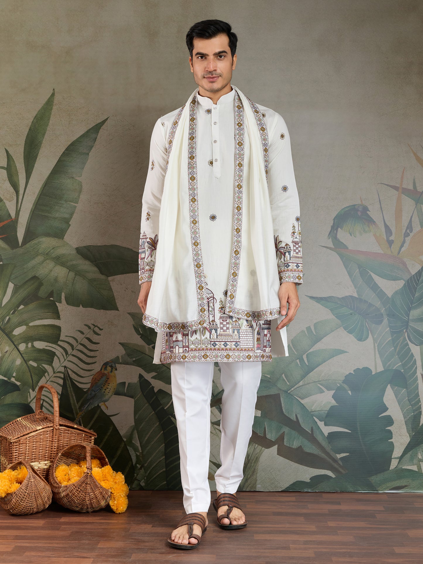 Heritage Charm White Kurta Set with Dupatta