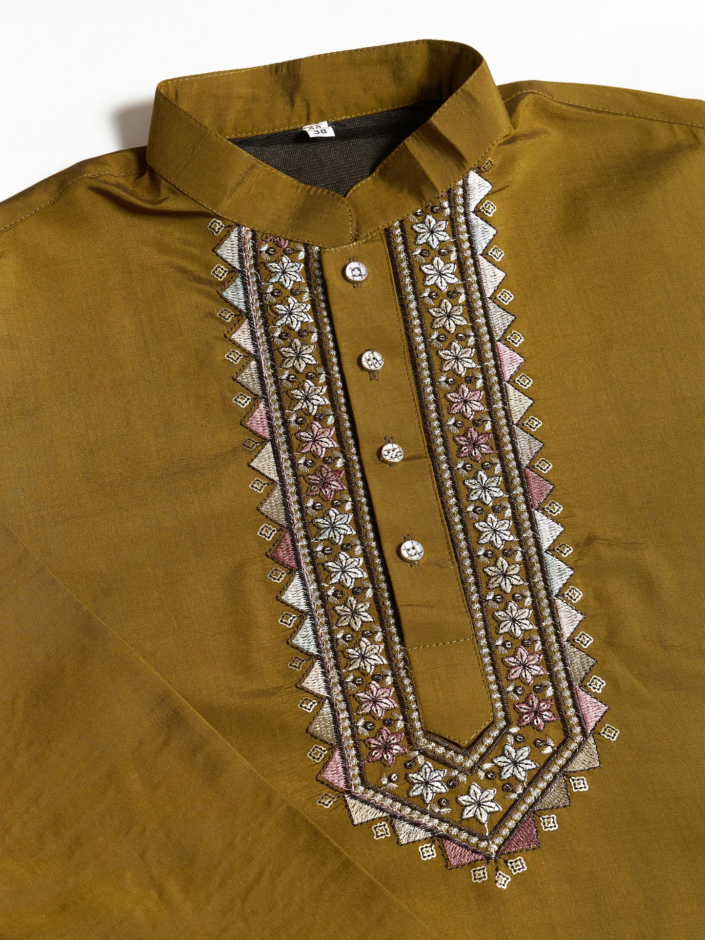 Mustard Embroidered Kurta Pajama Set – Festive & Wedding Wear