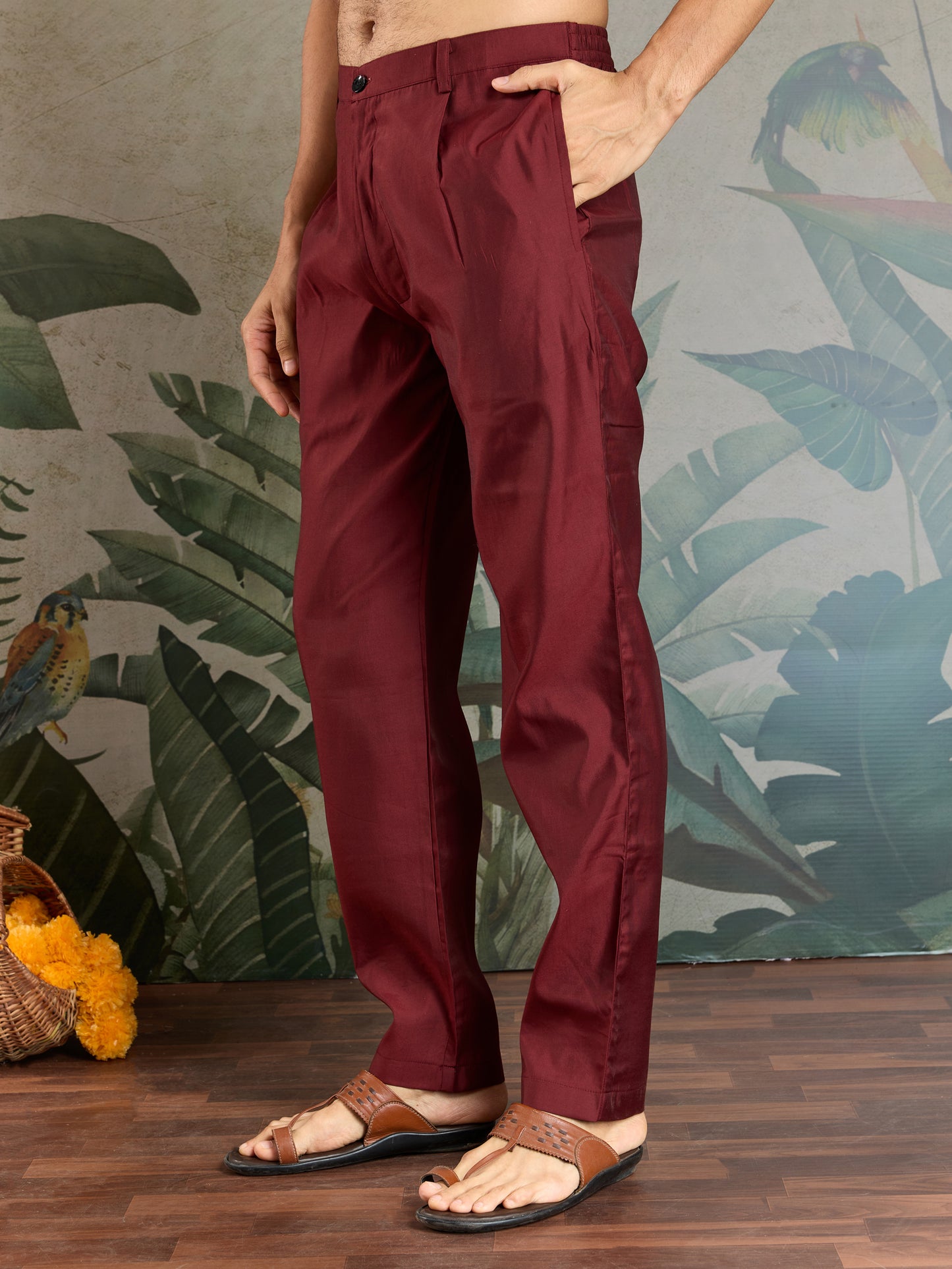 Maroon Embroidered Kurta Pajama Set – Premium Ethnic Wear for Men