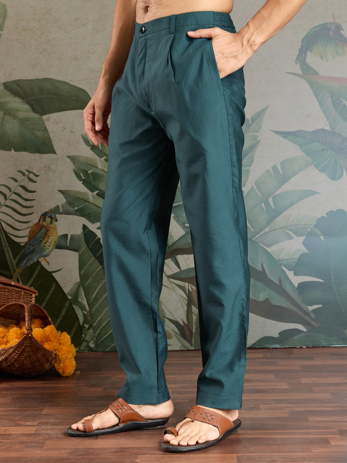 Teal Green Embroidered Kurta Set with Ethnic Jacket – Festive & Wedding Wear