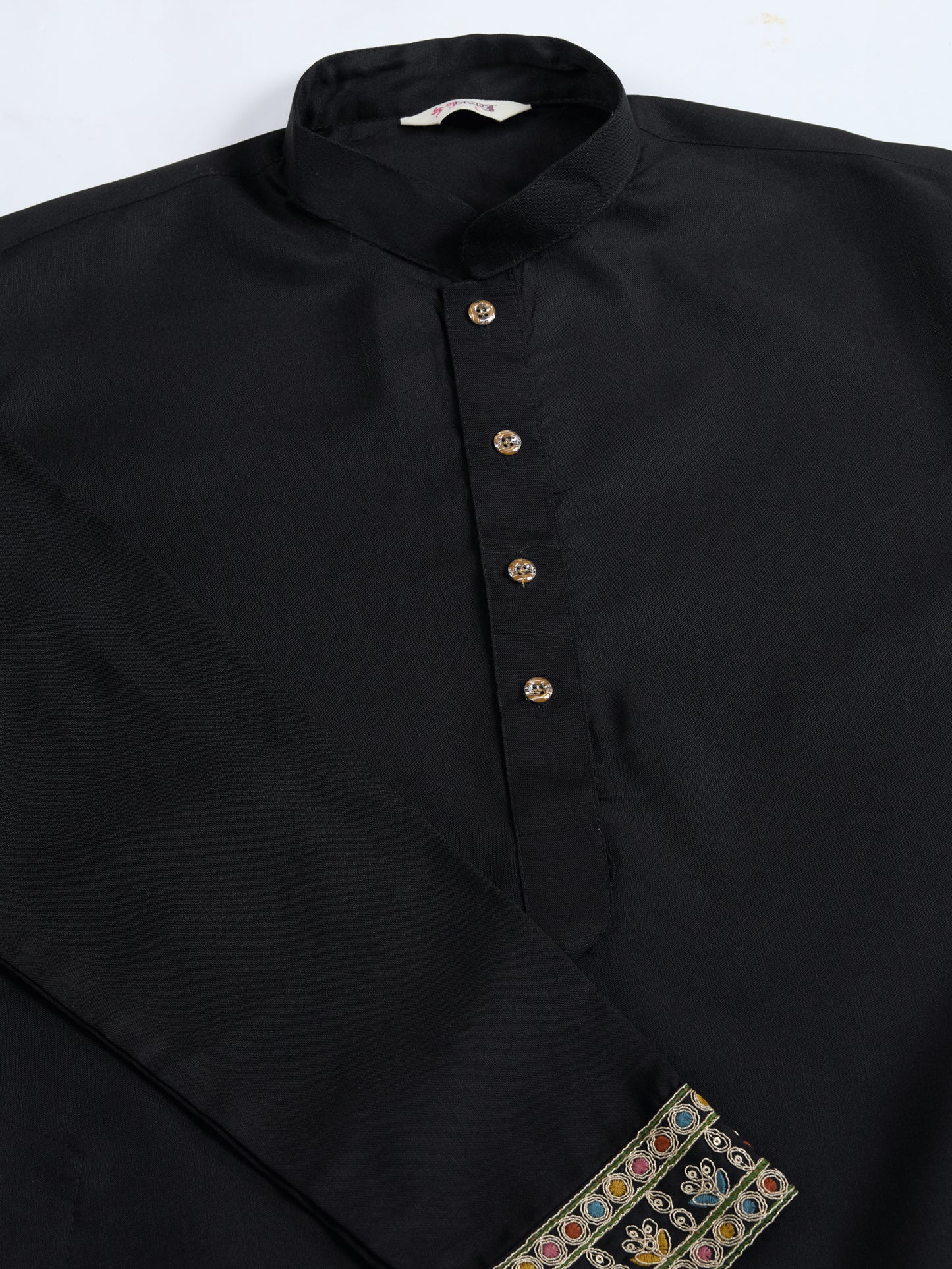 Black Embroidered Indo-Western Kurta Set