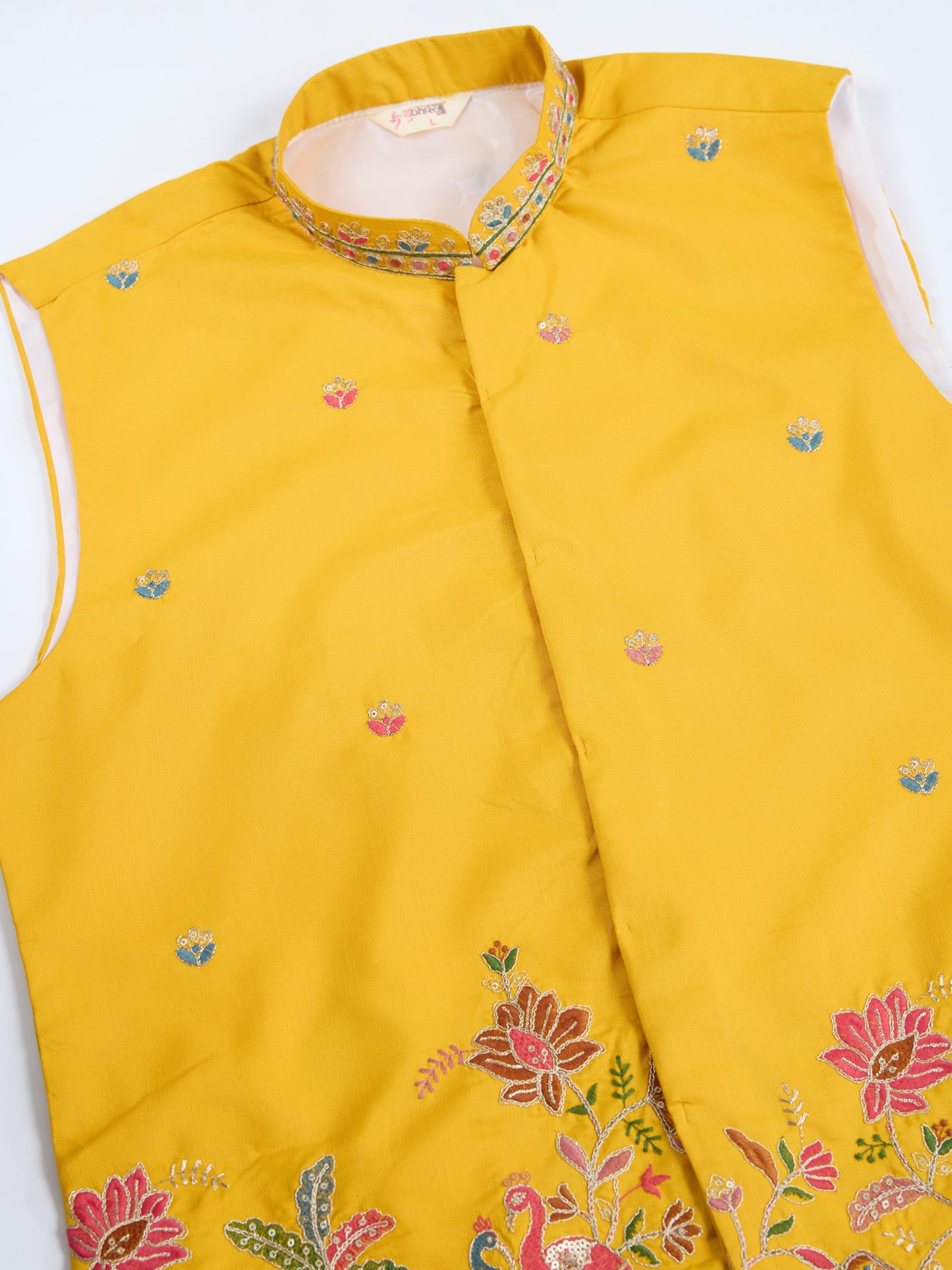 Mustard Yellow Embroidered Kurta – Festive & Wedding Wear