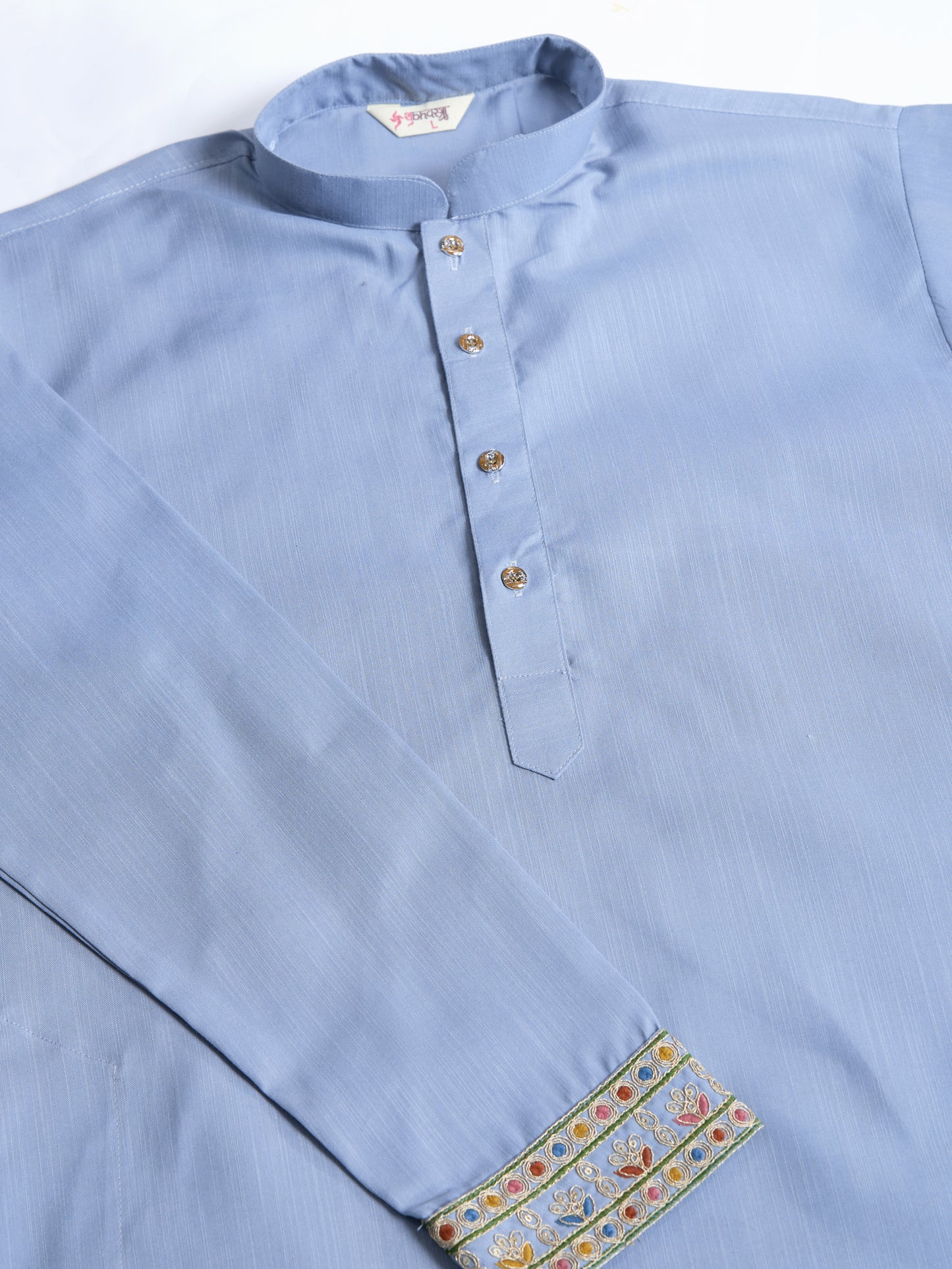 Elegant Light Blue Embroidered Kurta for Men