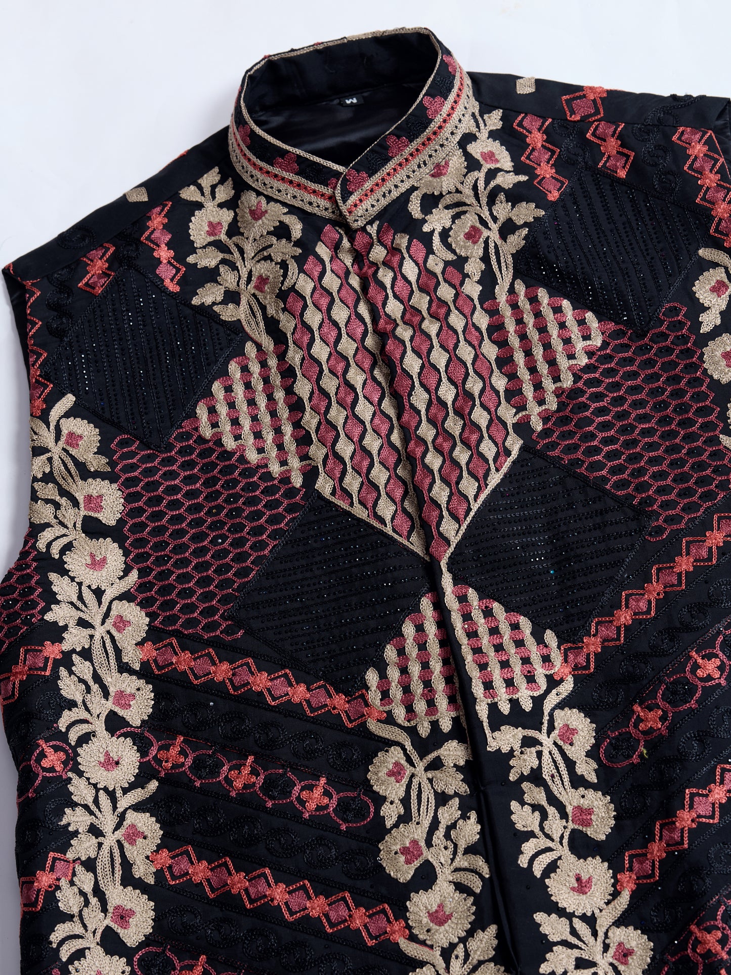 Black Kurta with Embroidered Jacket