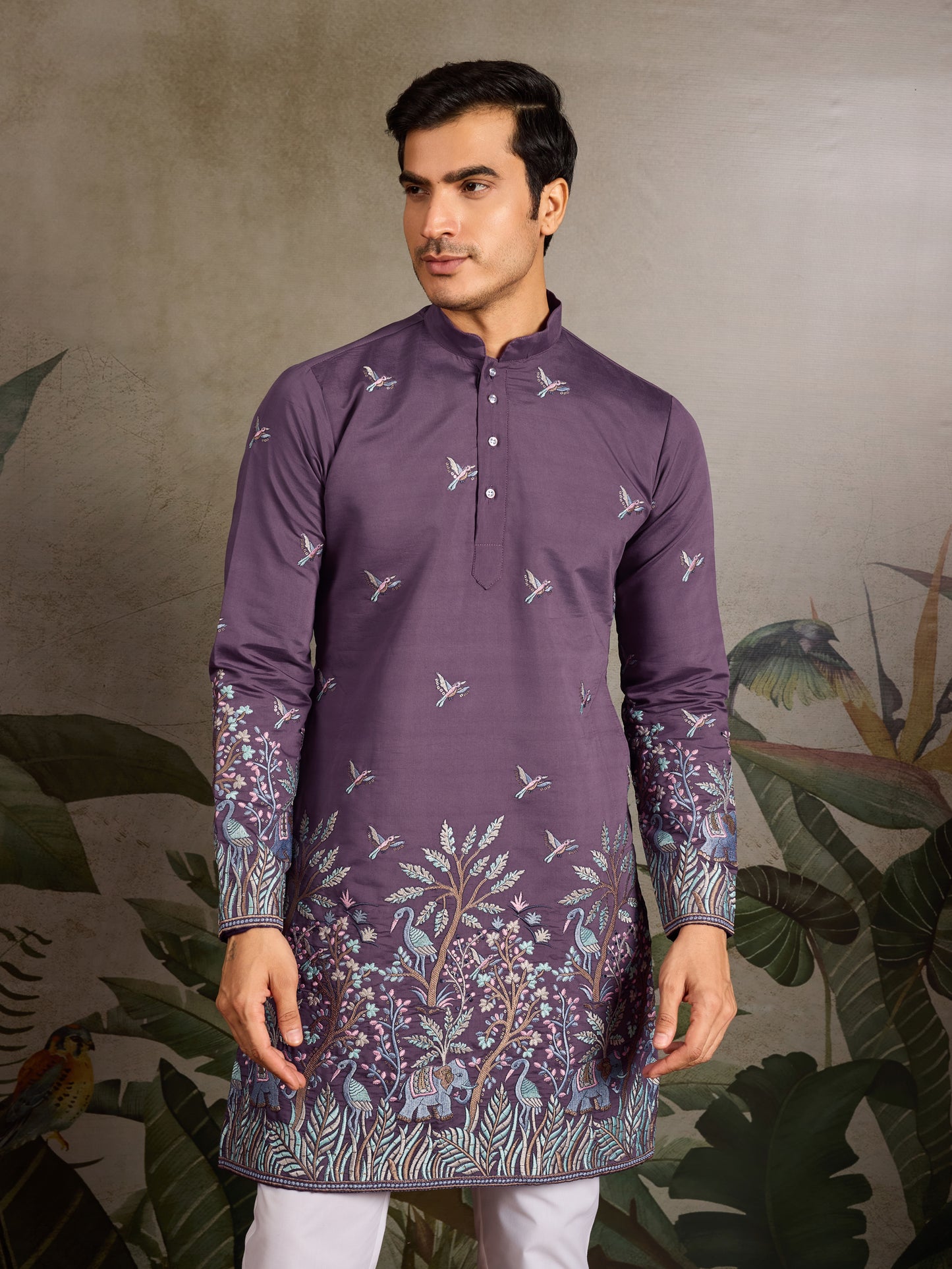 Regal Plum Kurta – Forest Whispers Edition