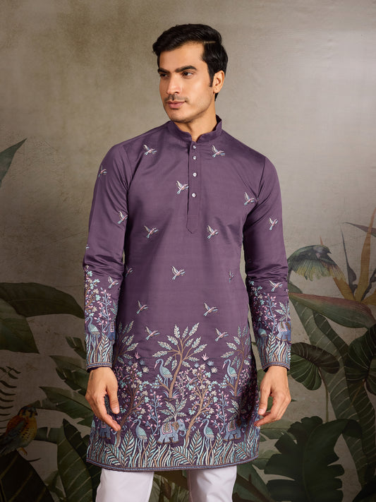 Regal Plum Kurta – Forest Whispers Edition