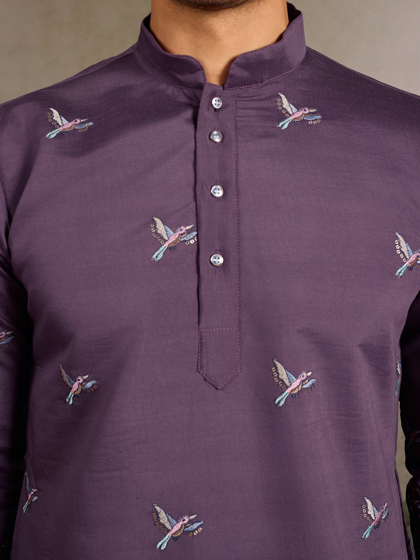 Regal Plum Kurta – Forest Whispers Edition