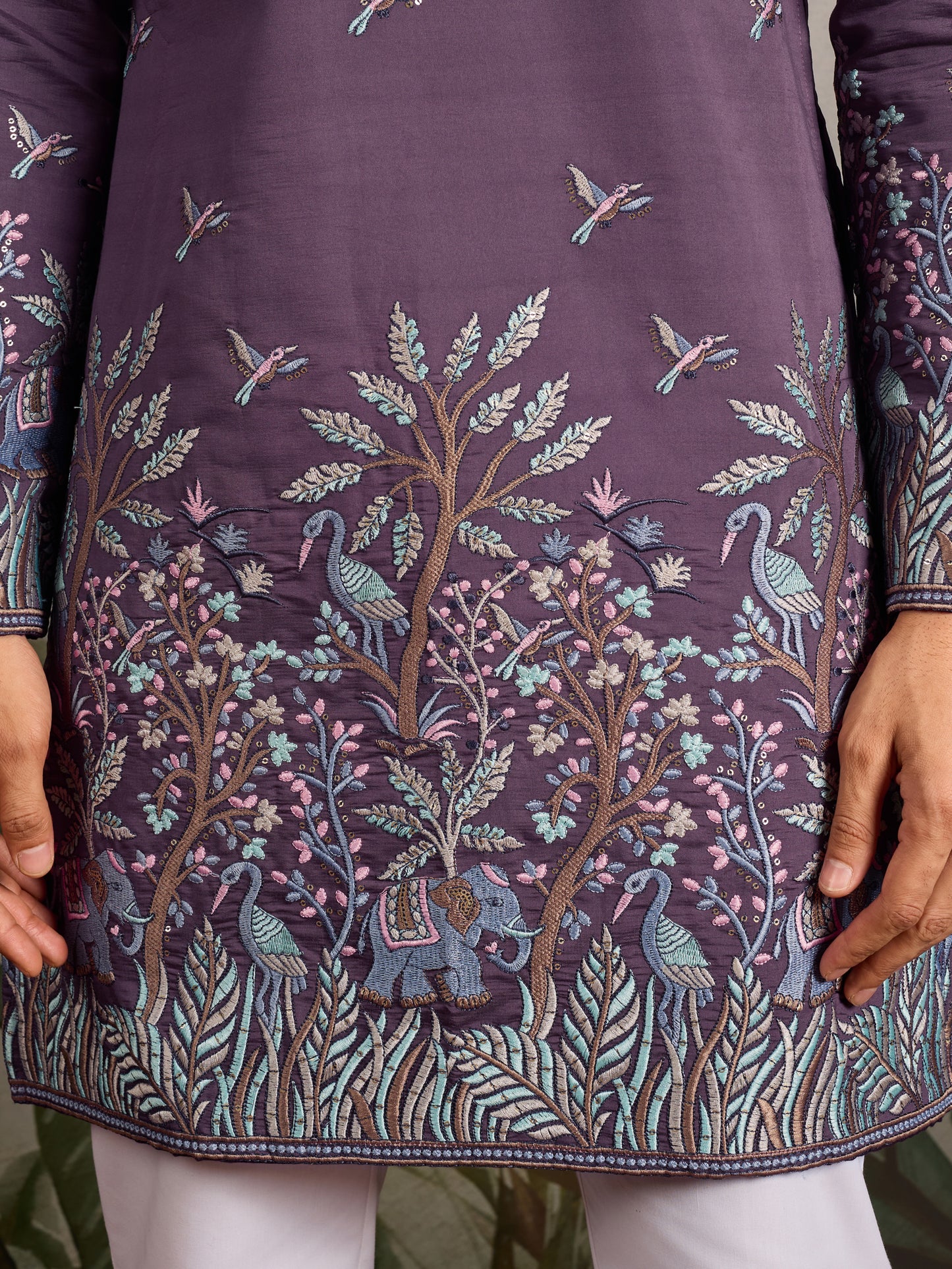 Regal Plum Kurta – Forest Whispers Edition