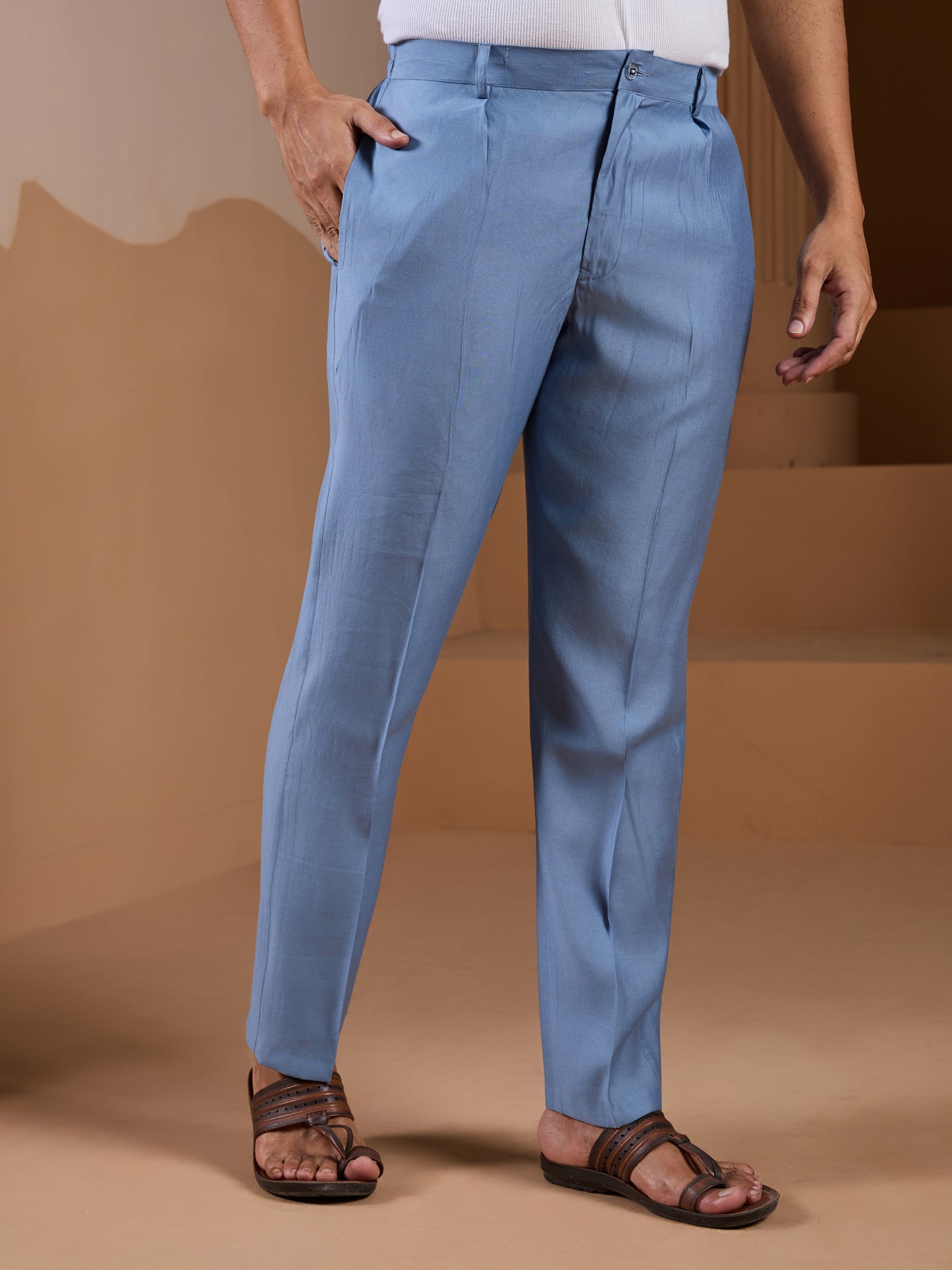 Sky Bloom Embroidered Festive Kurta Set – Elegant Blue Ethnic Wear for Men