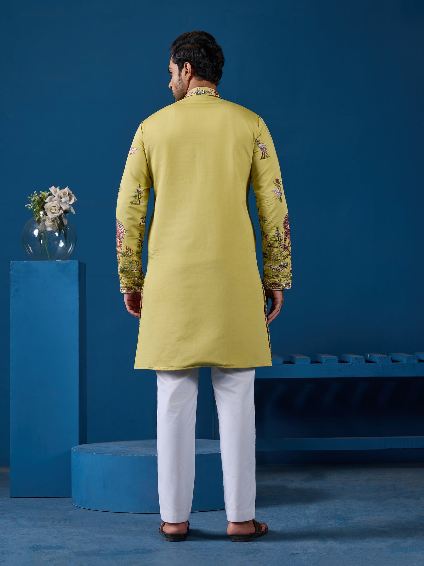 Elegant Mustard Embroidered Kurta for the Wedding Season
