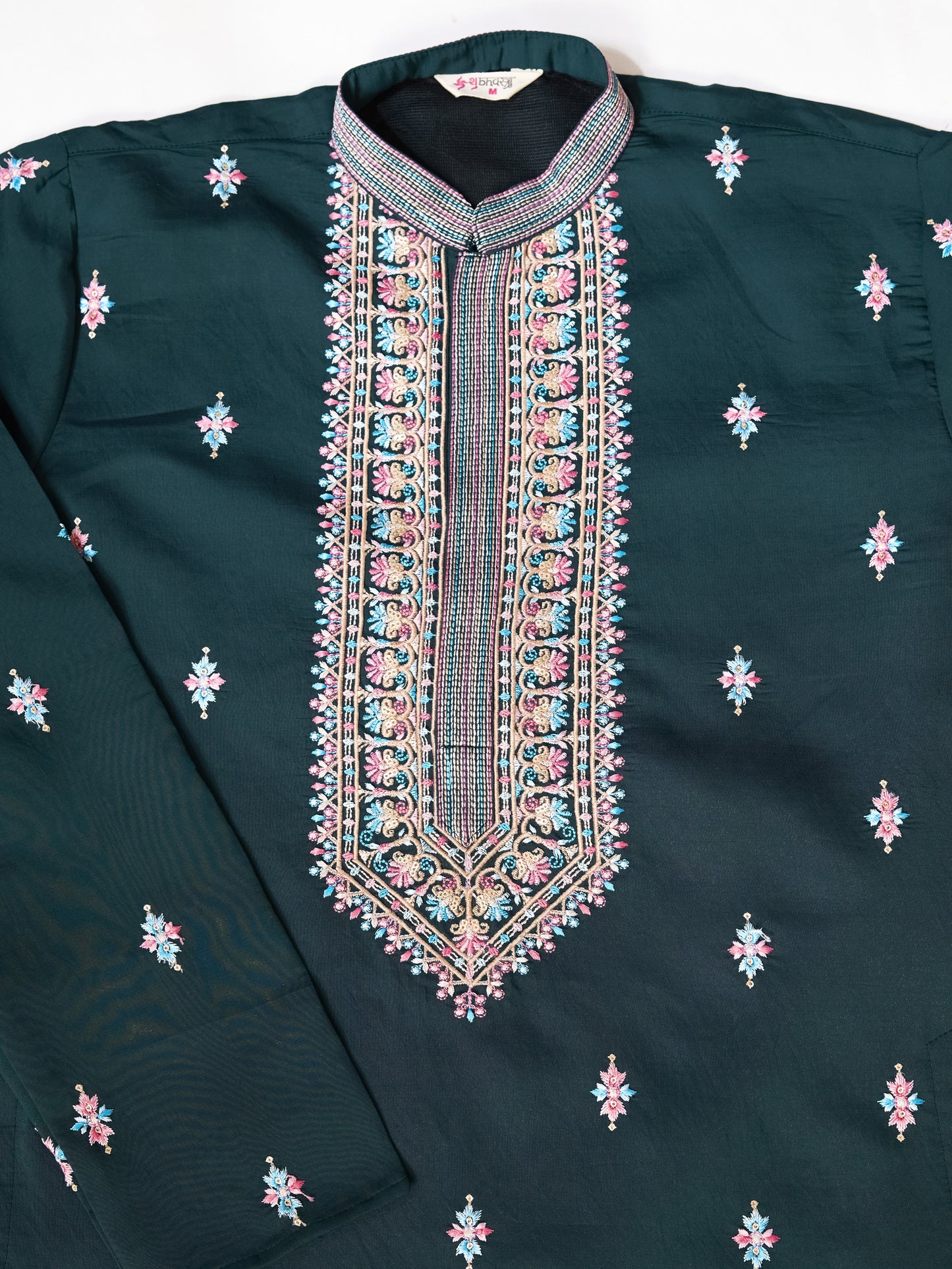 Emerald Green Floral Embroidered Kurta Set