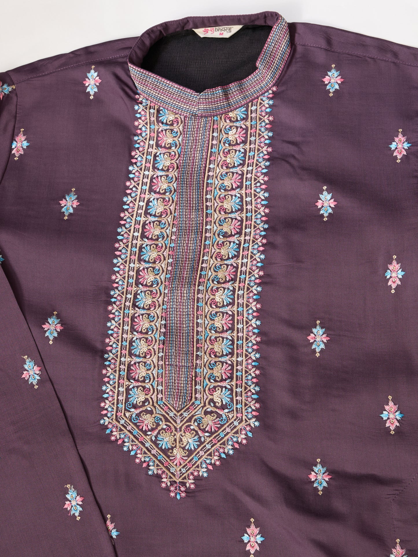 Embrace Elegance with Purple Floral Embroidered Kurta Set
