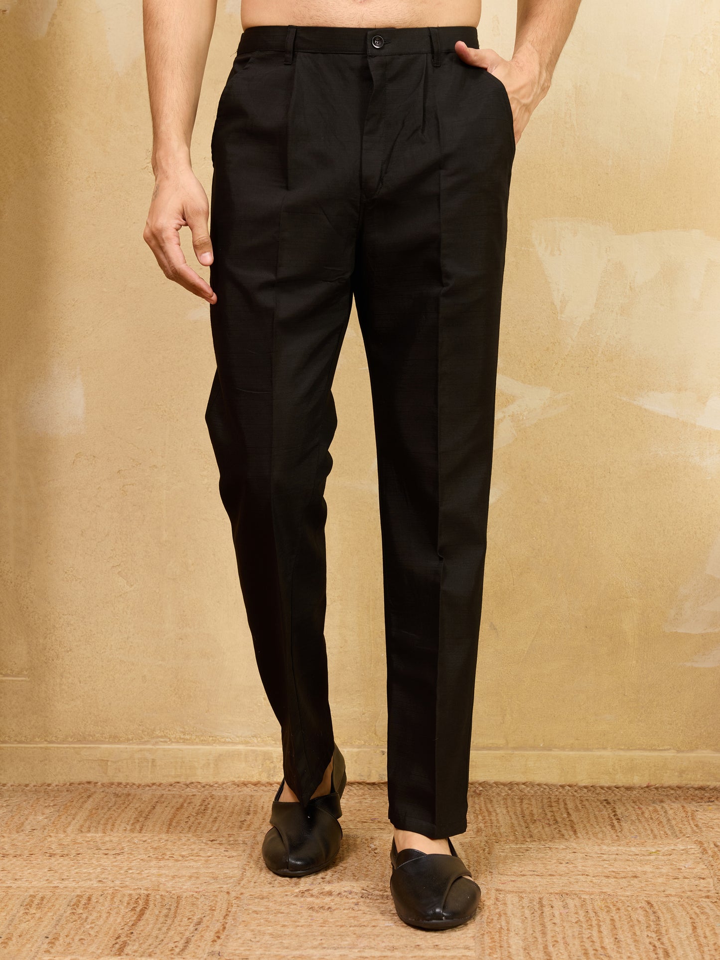 Classic Black Kurta Pajama with Embroidered Dupatta