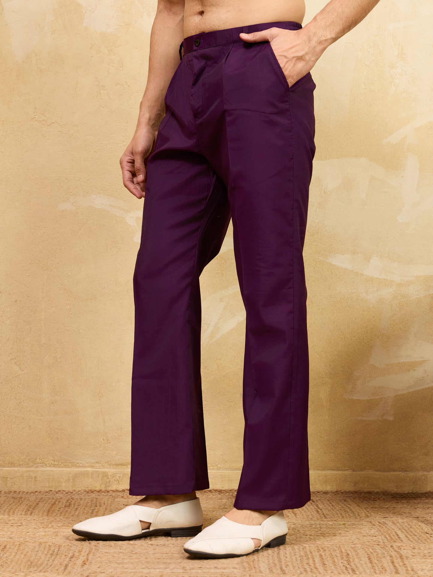 Royal Amethyst Mirror Work Kurta with Pant Set for Men