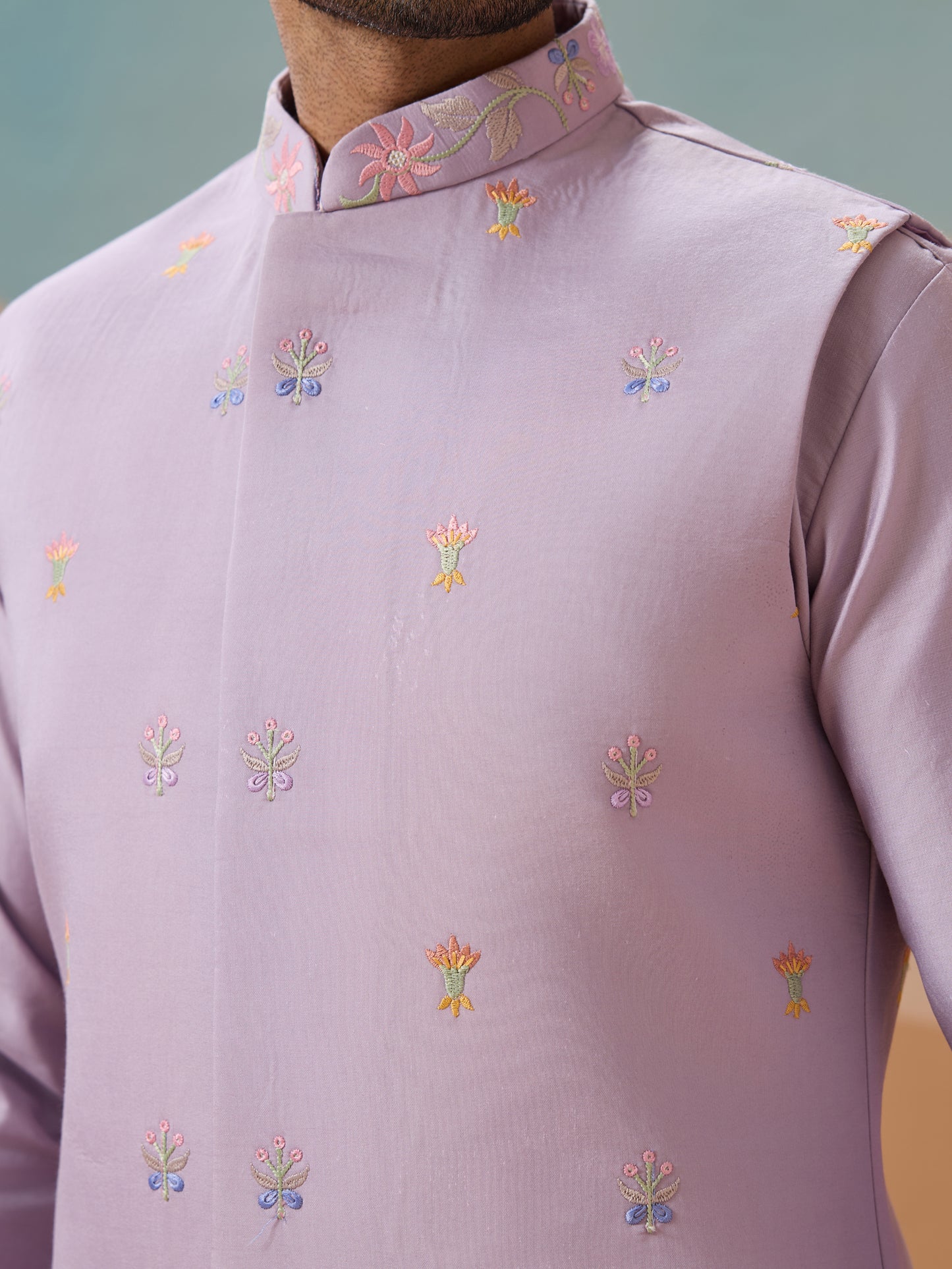 Lavender Bloom Embroidered Kurta Set – Effortless Festive Elegance