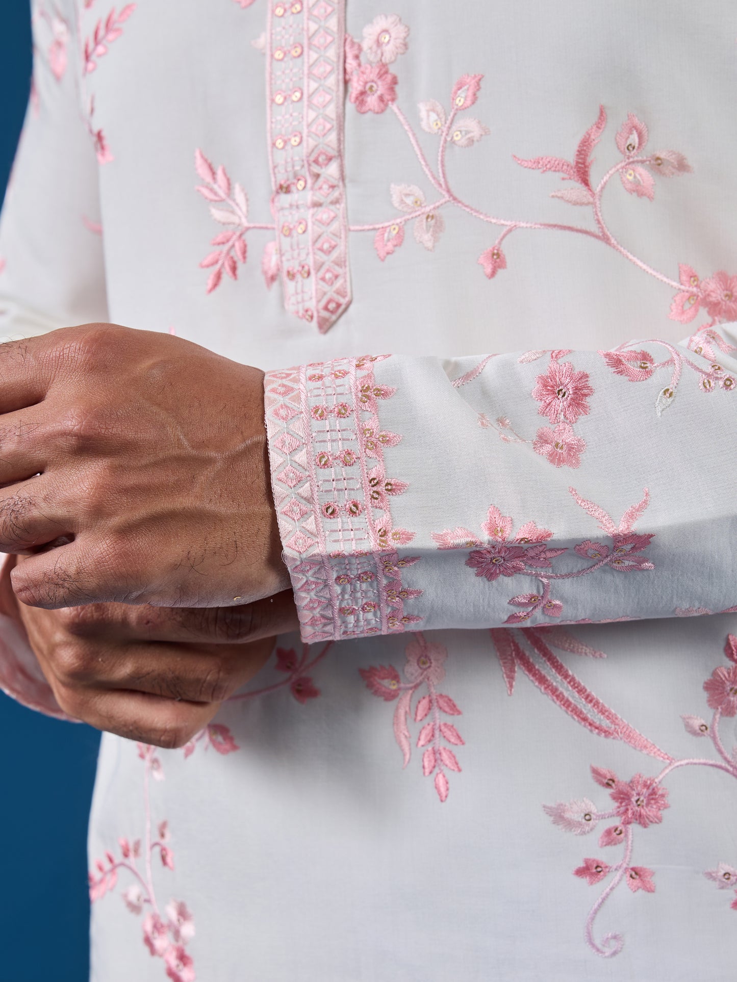 Blush Harmony Embroidered Kurta – The Soft Elegance Edition