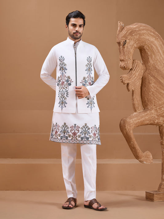 Ivory Bloom – The Embroidered Elegance Kurta Set