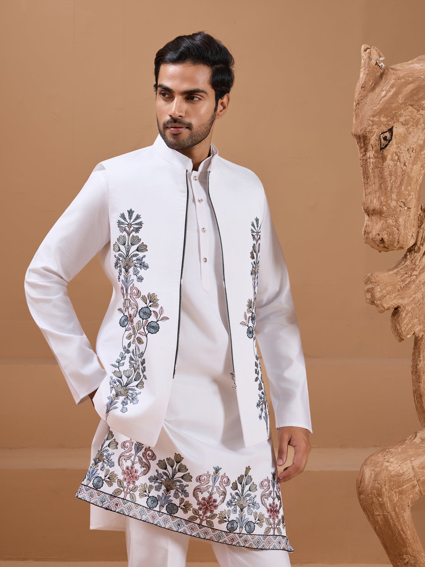 Ivory Bloom – The Embroidered Elegance Kurta Set