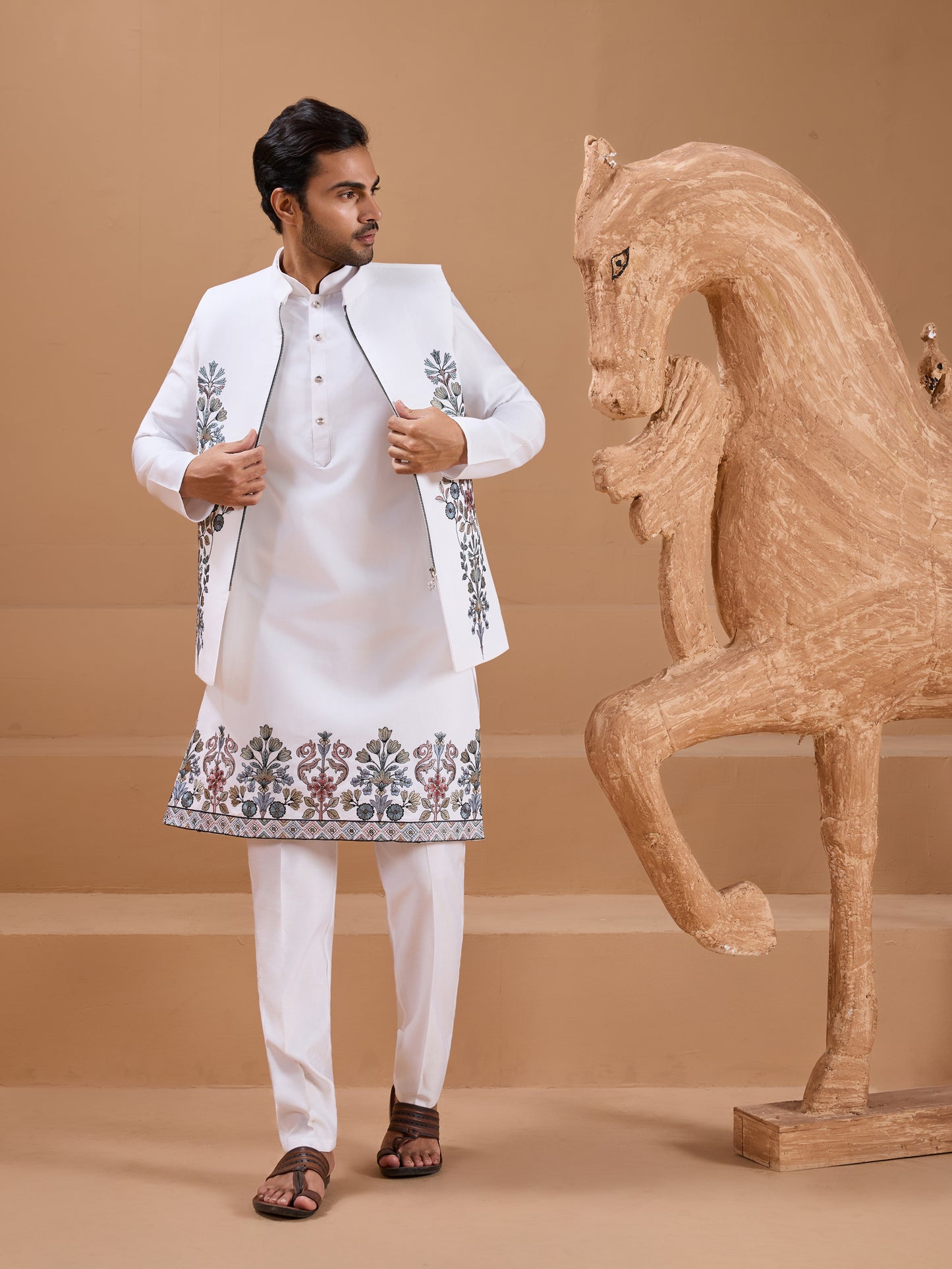 Ivory Bloom – The Embroidered Elegance Kurta Set