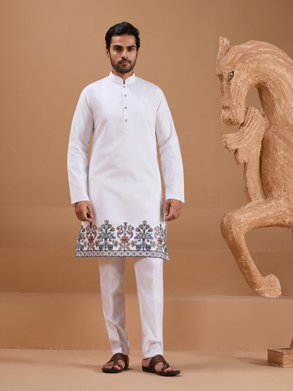 Ivory Bloom – The Embroidered Elegance Kurta Set