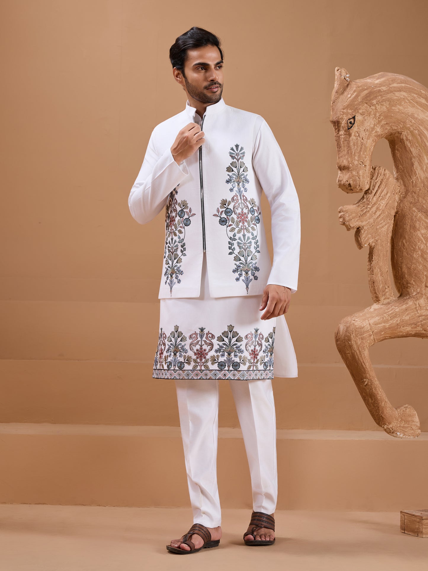 Ivory Bloom – The Embroidered Elegance Kurta Set