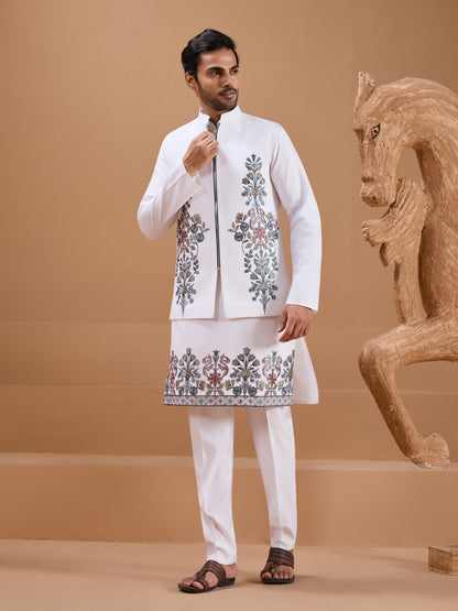 Ivory Bloom – The Embroidered Elegance Kurta Set
