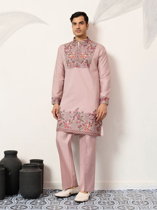 Blush Garden Embroidered Kurta Set