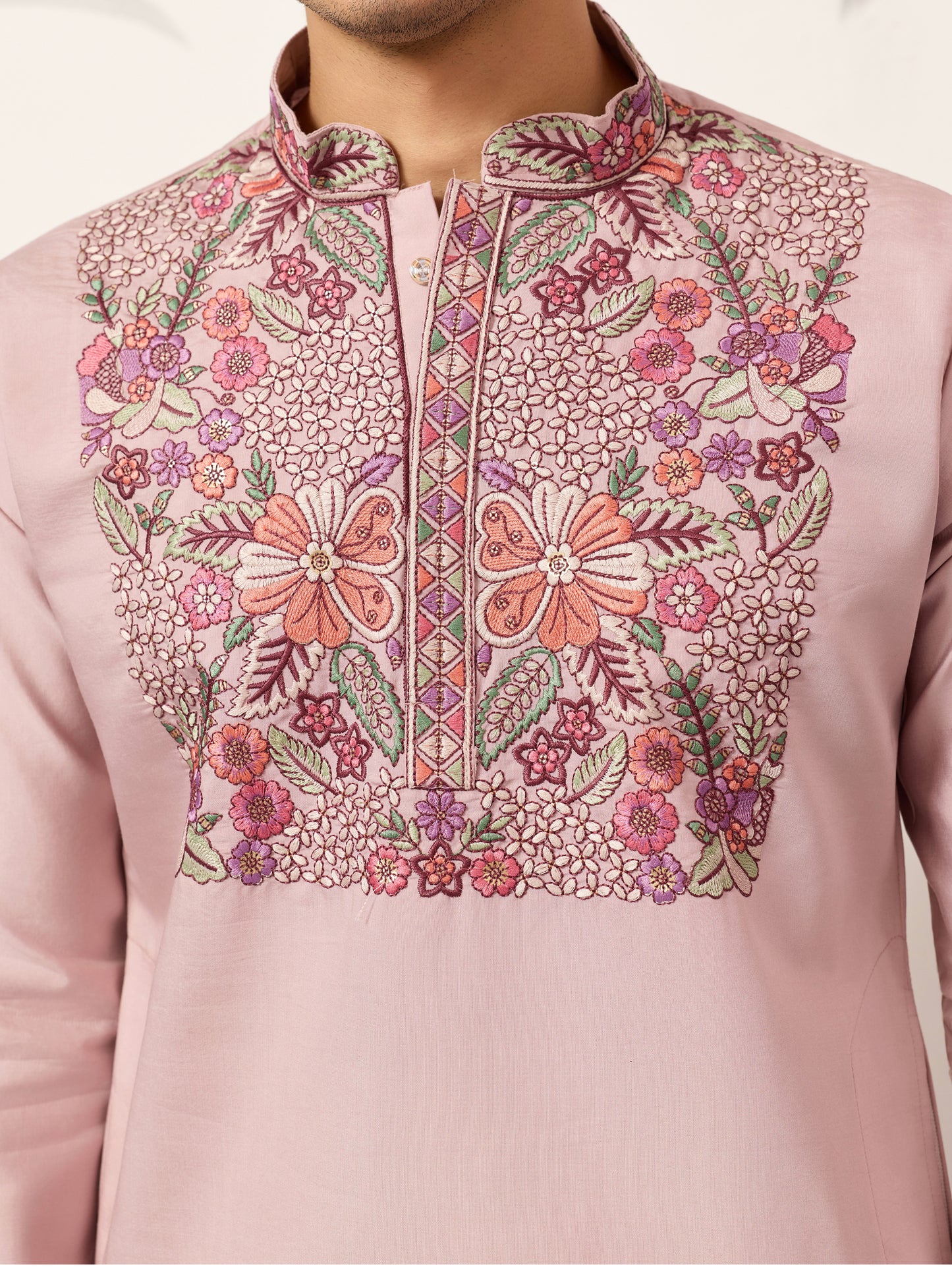 Blush Garden Embroidered Kurta Set