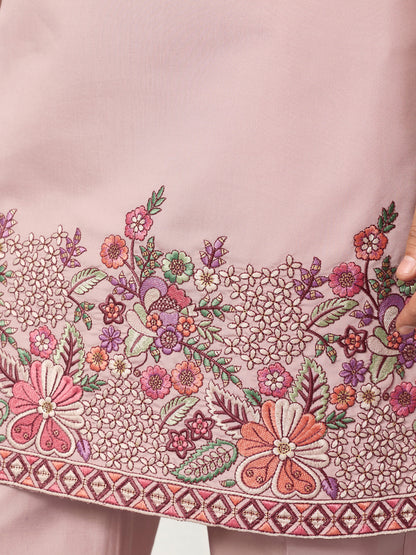 Blush Garden Embroidered Kurta Set