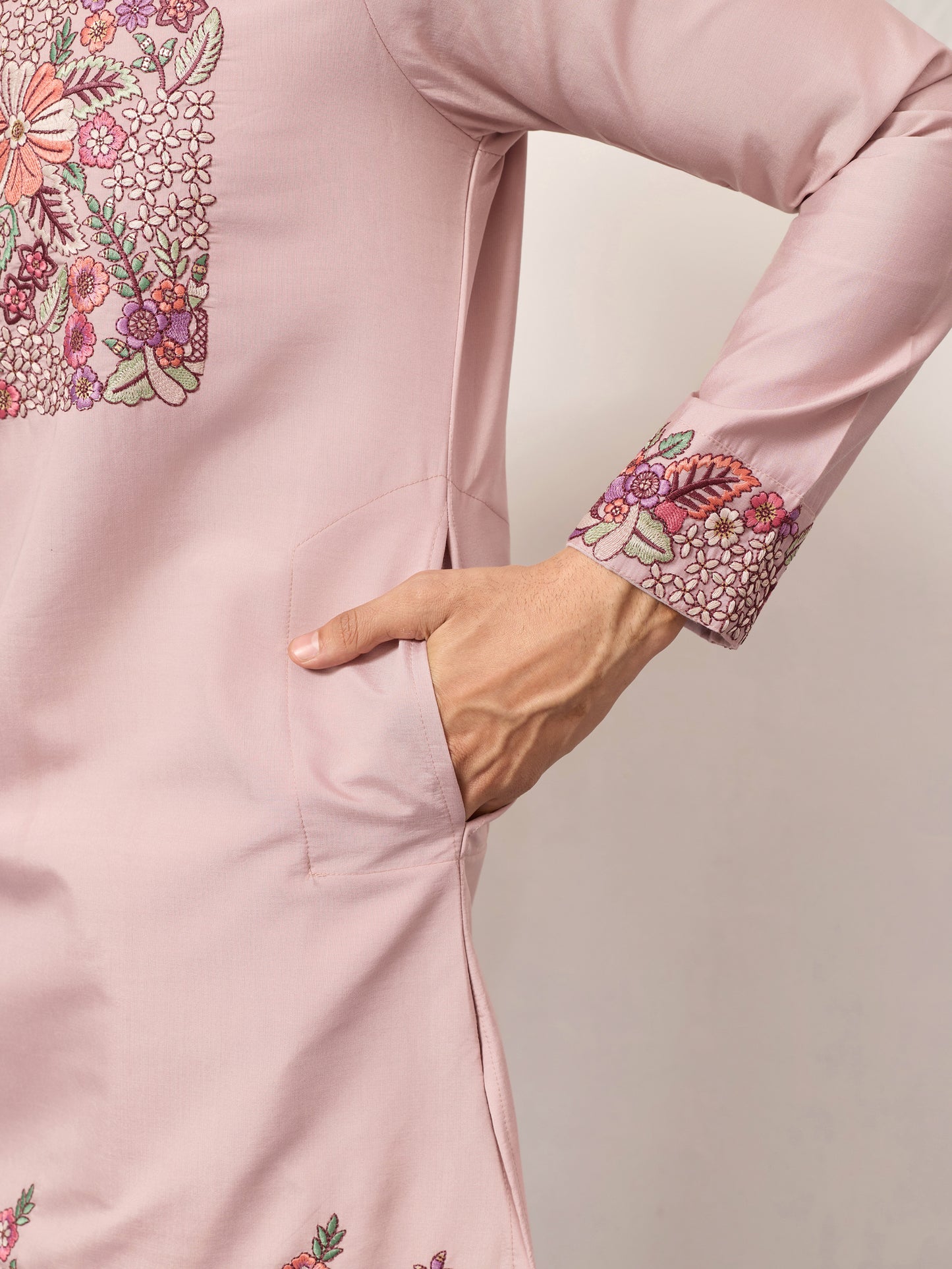 Blush Garden Embroidered Kurta Set