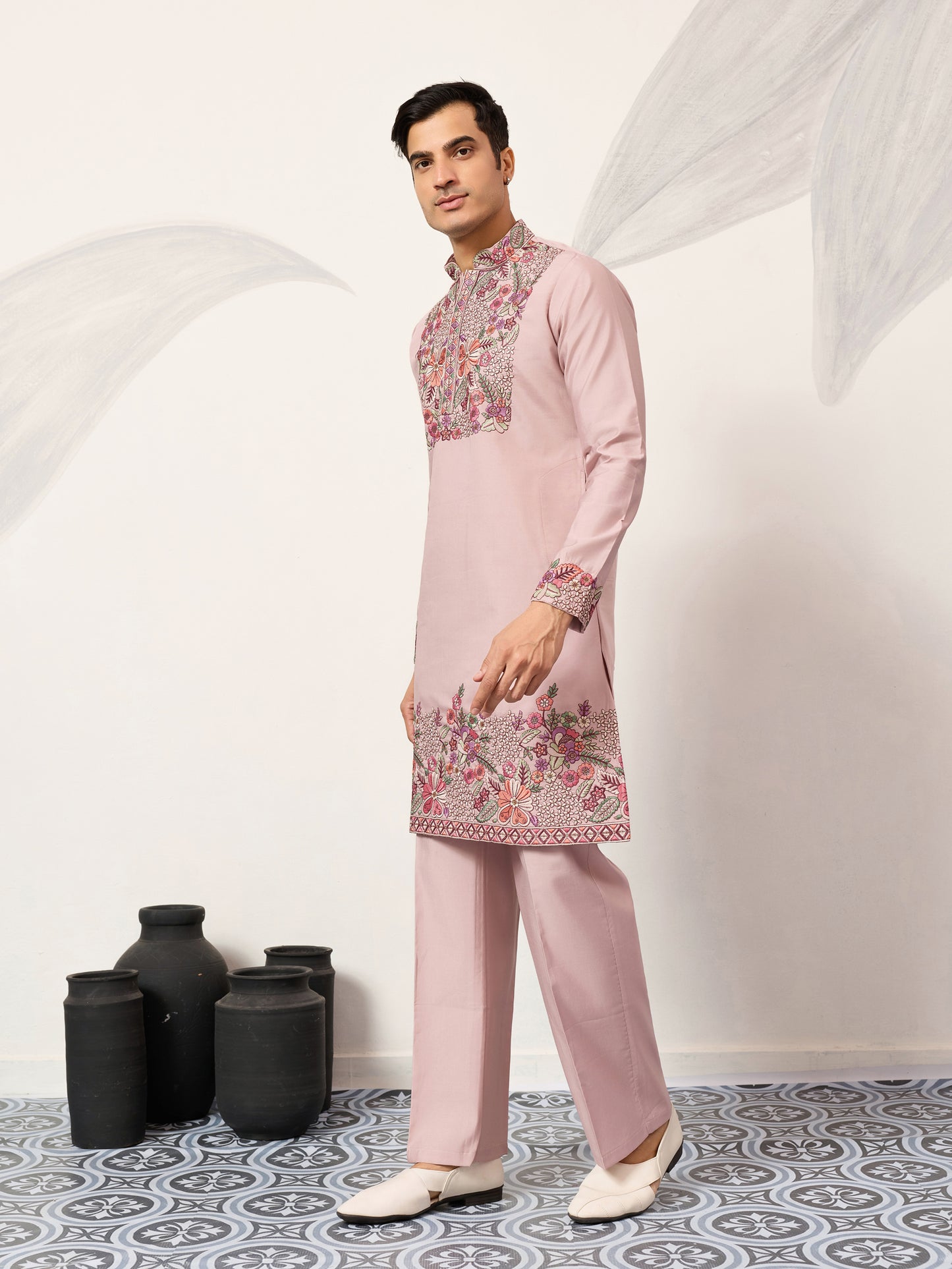 Blush Garden Embroidered Kurta Set