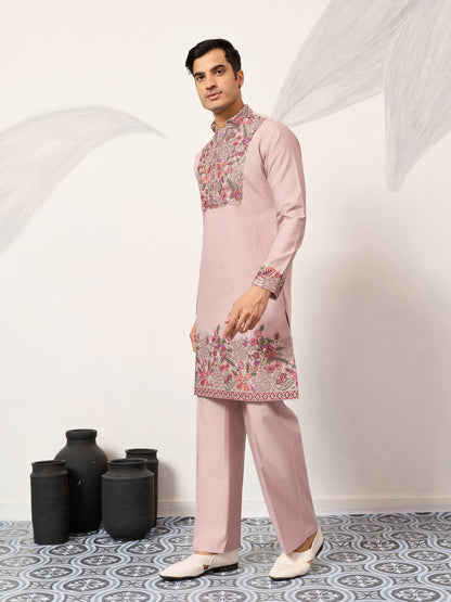 Blush Garden Embroidered Kurta Set