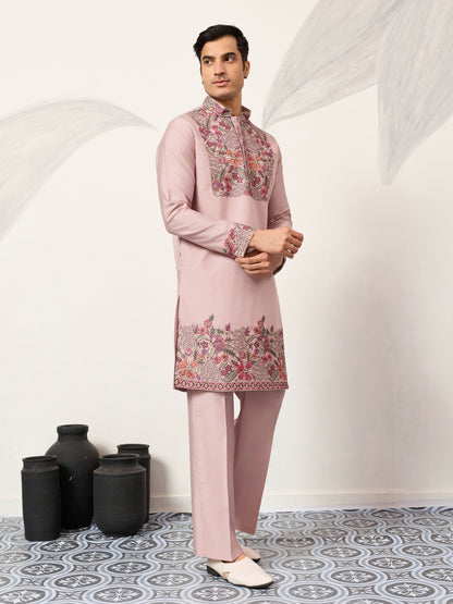 Blush Garden Embroidered Kurta Set