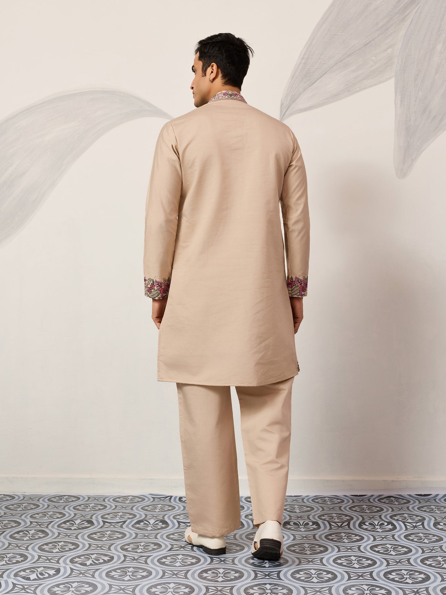 Sandstone Bloom Embroidered Kurta Set