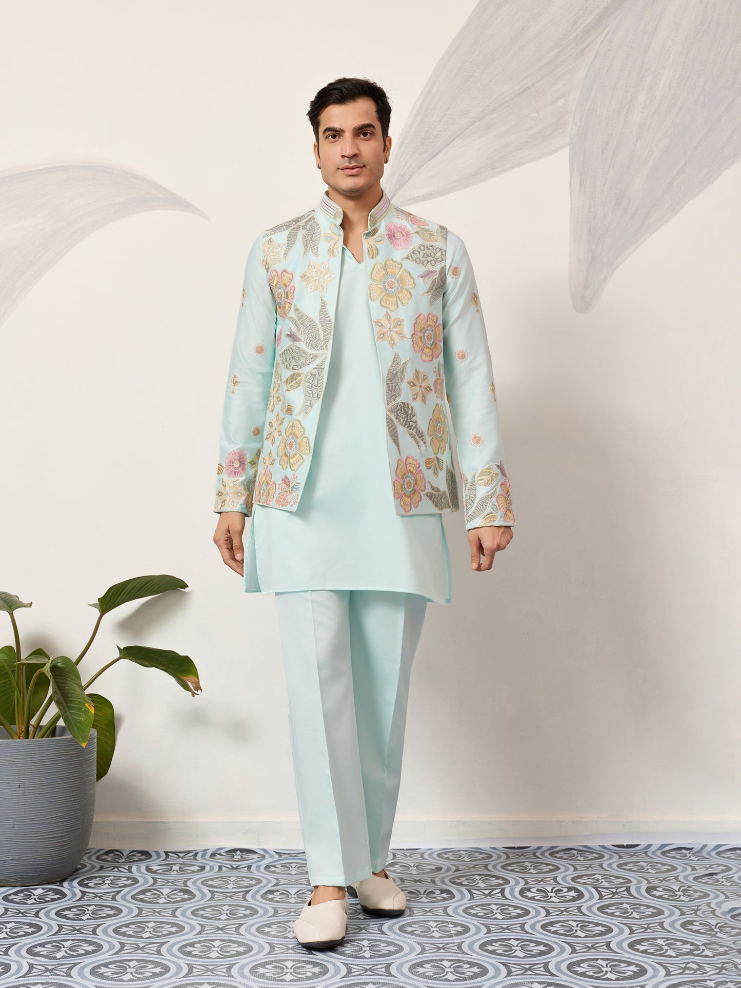 Pistachio Bloom Signature Koti Kurta Set