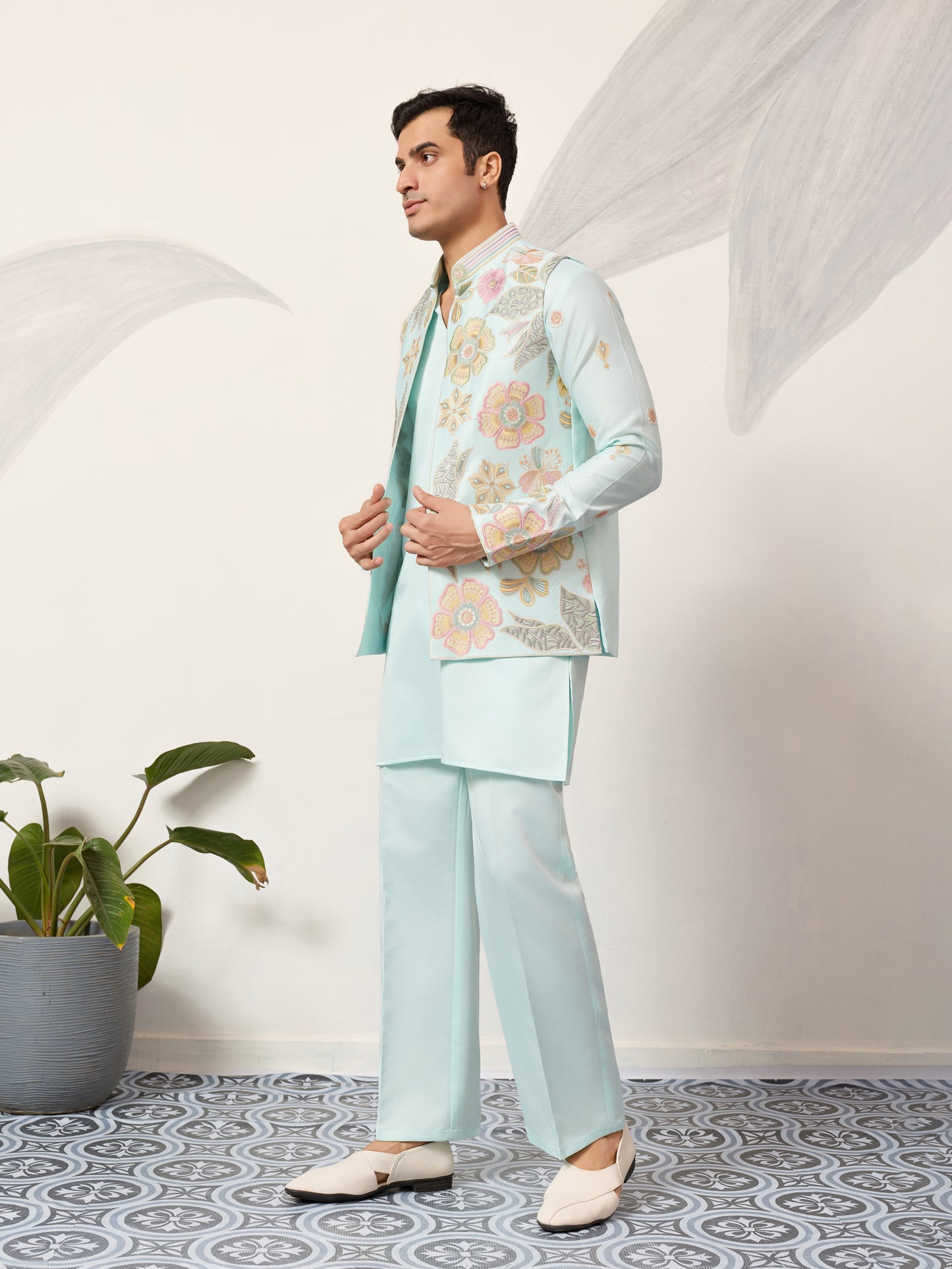 Pistachio Bloom Signature Koti Kurta Set