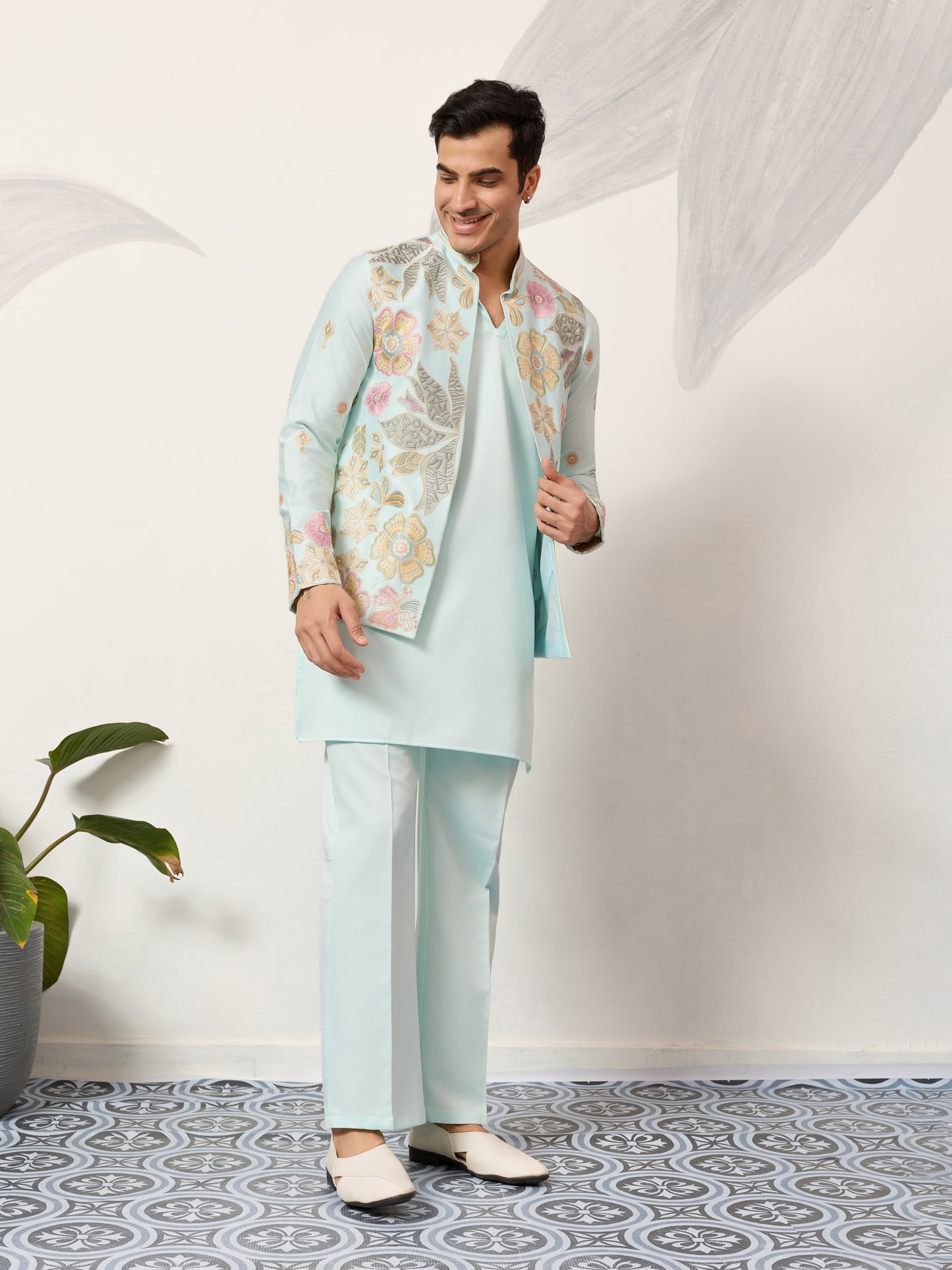Pistachio Bloom Signature Koti Kurta Set