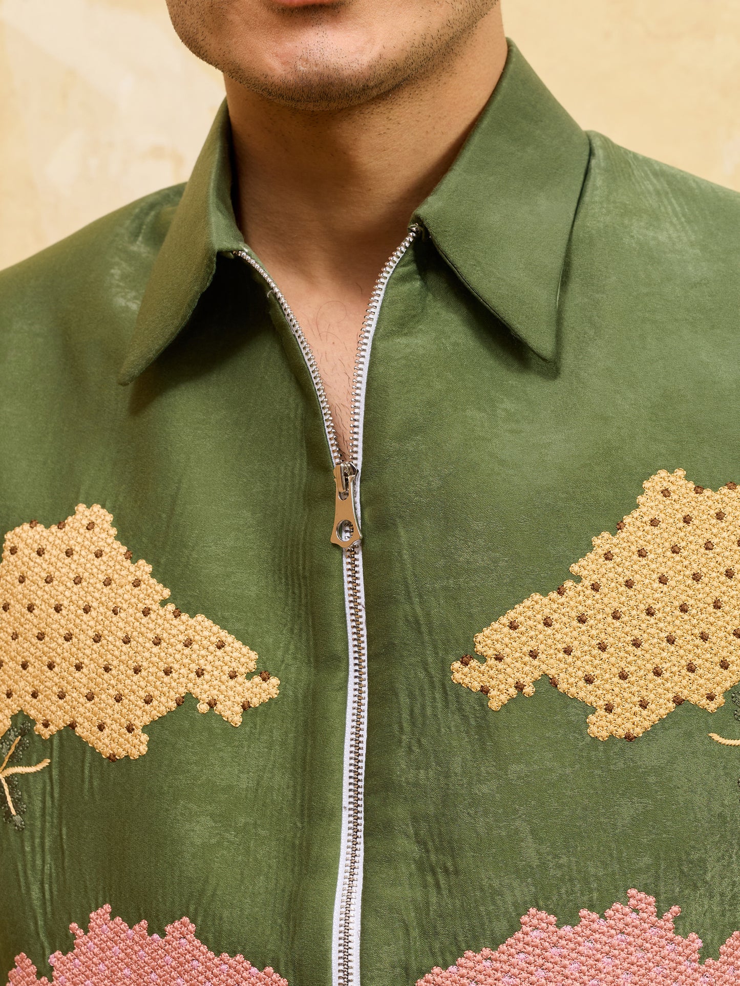 Emerald Garden Regal Embroidered Jacket Set – Luxury Designer Occasion Wear