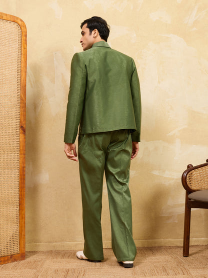 Emerald Garden Regal Embroidered Jacket Set – Luxury Designer Occasion Wear