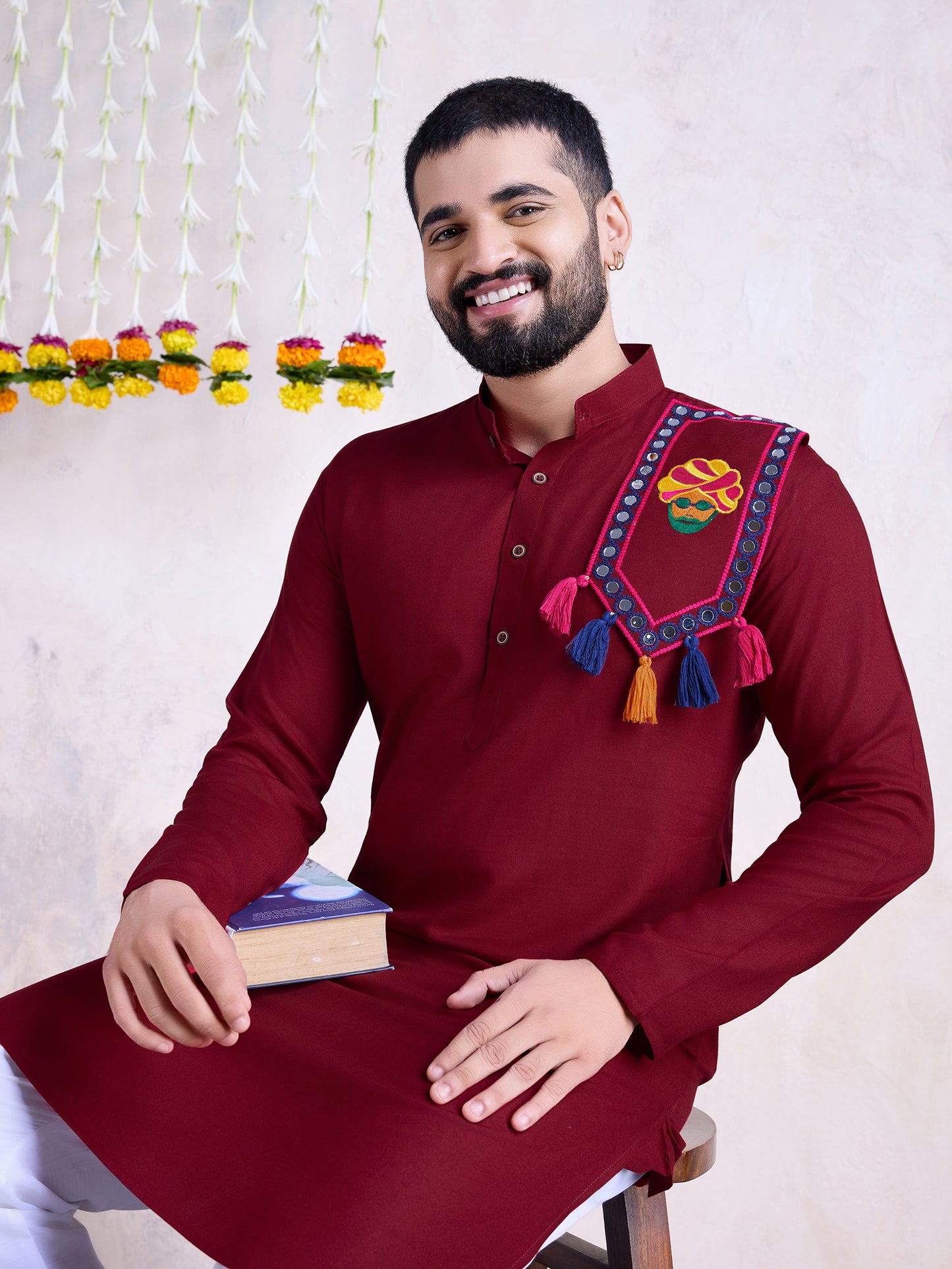 Maroon Classic Festive Kurta