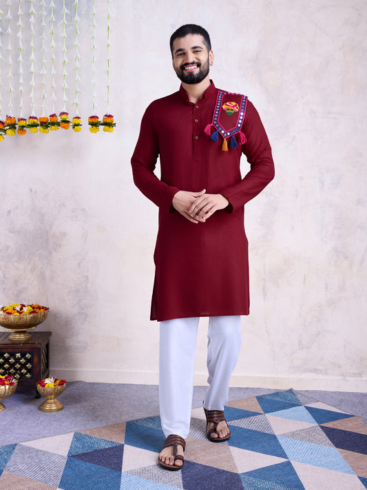 Maroon Classic Festive Kurta