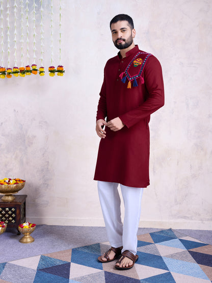 Maroon Classic Festive Kurta