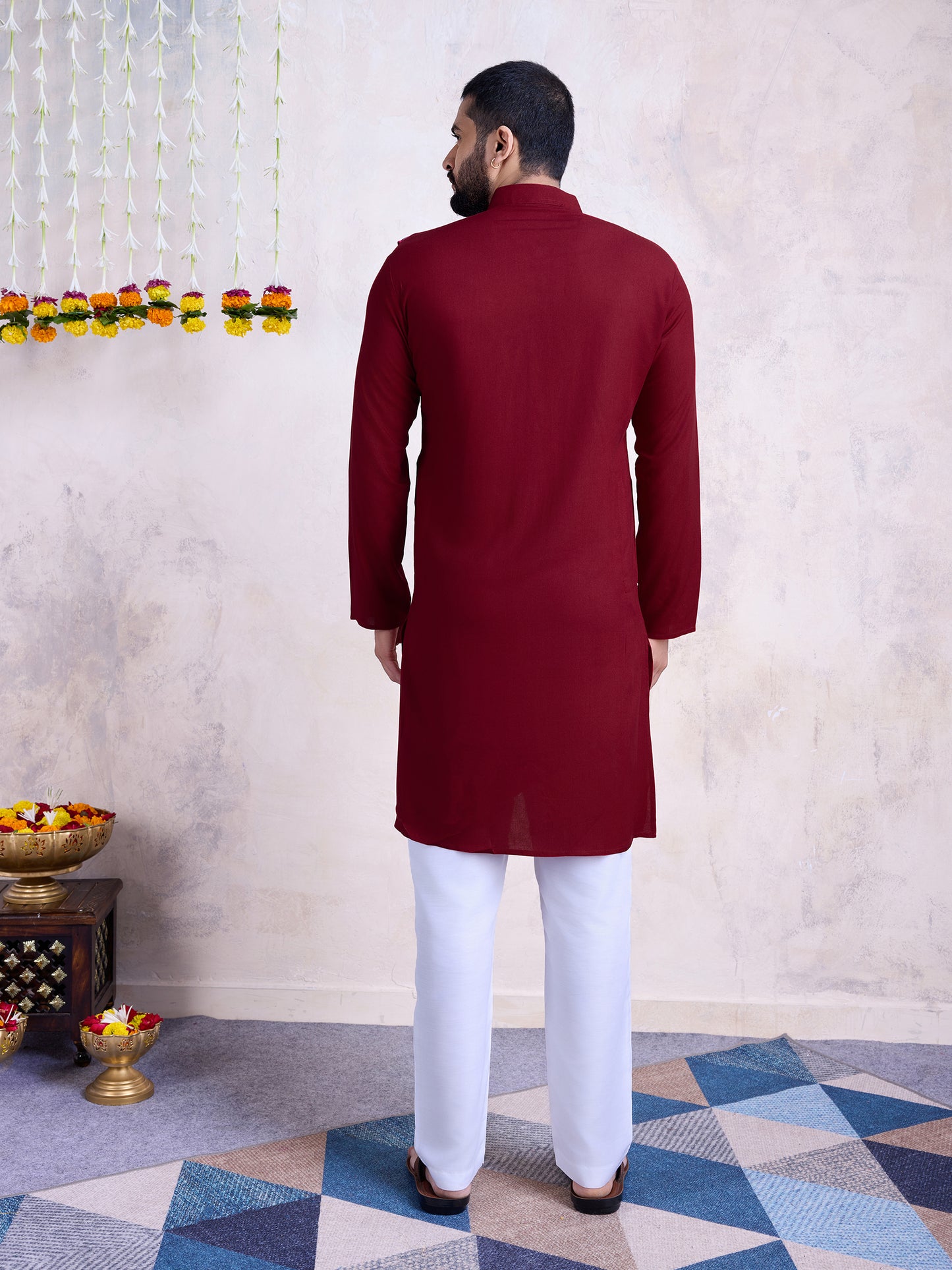 Maroon Classic Festive Kurta