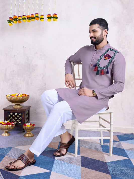 Dusty Purple Festive Kurta for Men