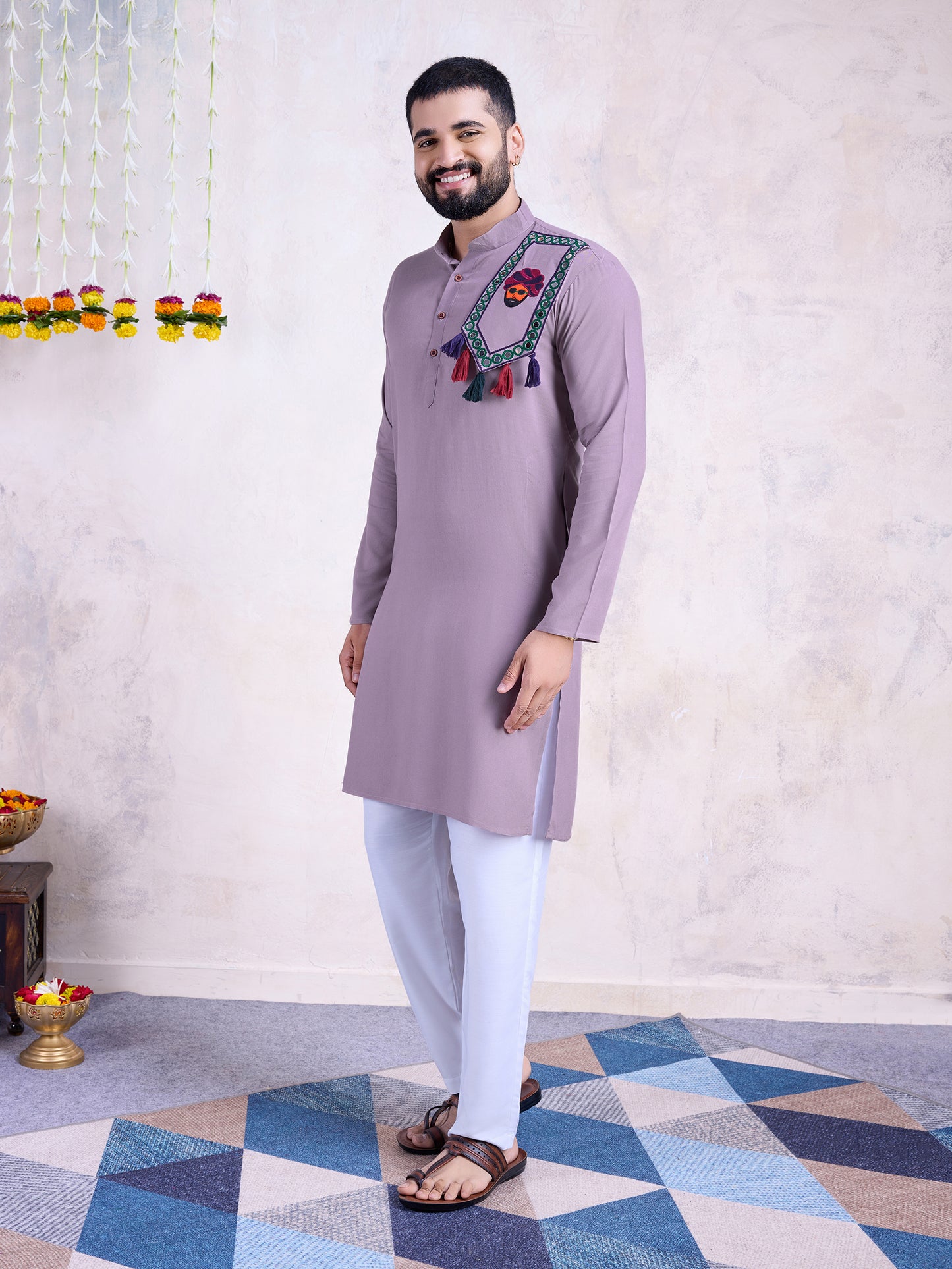 Dusty Purple Festive Kurta for Men